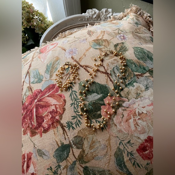 Tiny gold balls on a delicate string necklace and bracelet - Picture 9 of 11